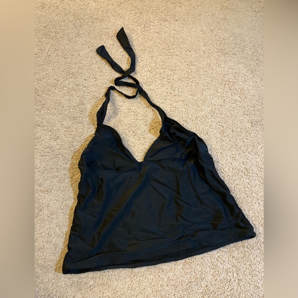 Black swim suit tank top halter size L